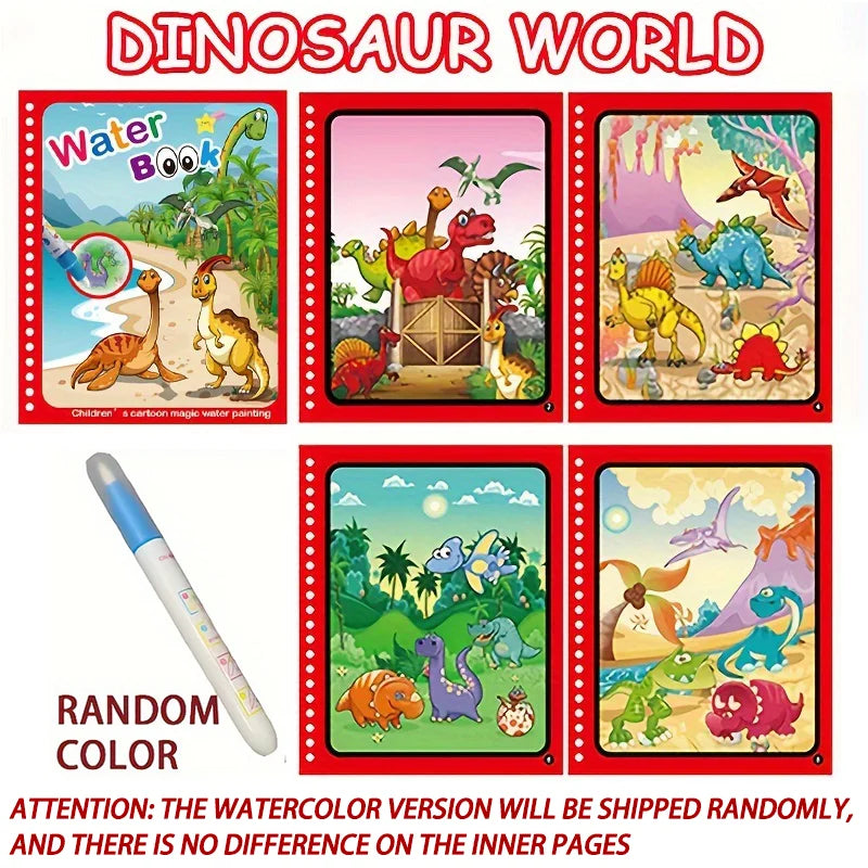 Unleash Creativity with the Magical Water Drawing Book - A Reusable Montessori Coloring Adventure for Sensory Learning and Fun!
