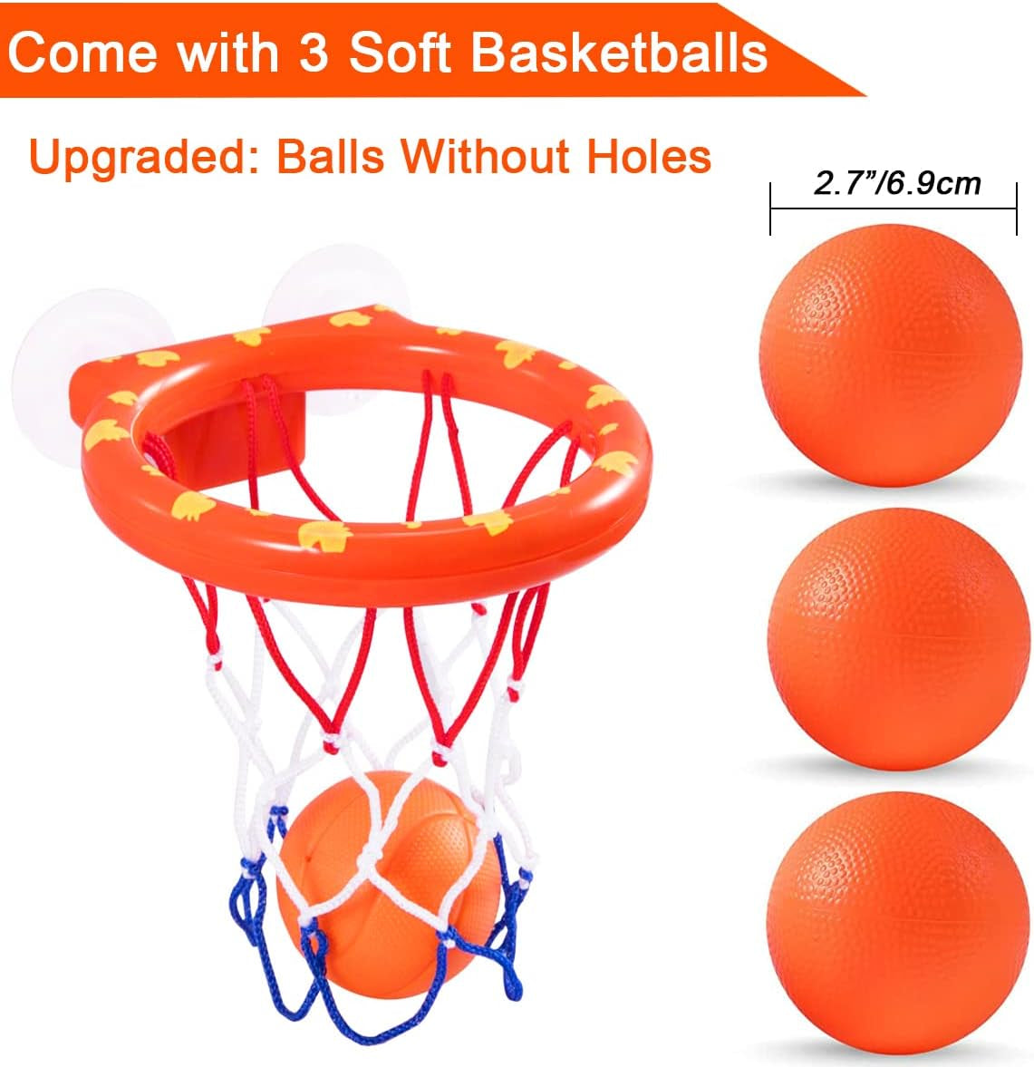 Exciting Bath Toy Fun Basketball Hoop & Balls Set - Perfect Gift for Kids and Toddlers with 3 Colorful Balls Included