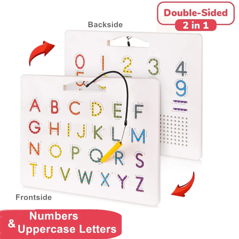 Magnetic Alphabet Tracing Board - Fun & Interactive Learning Tool for Kids 6-12 | Master ABCs & Numbers with Ease!
