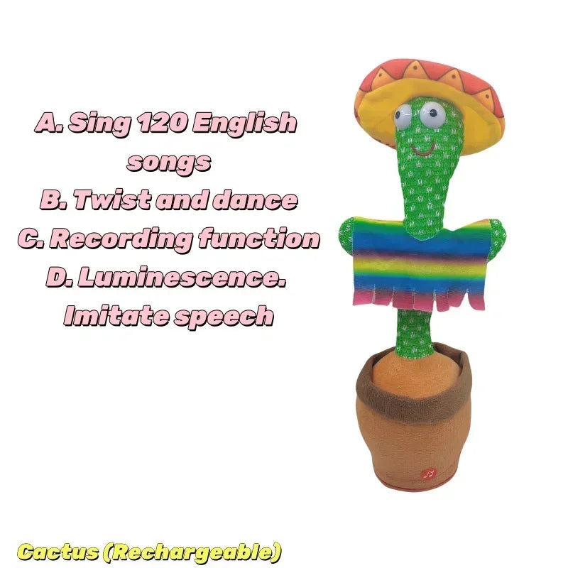 Dancing Cactus Toy - Your New Interactive Plush Buddy that Sings, Dances, and Repeats for Endless Fun!