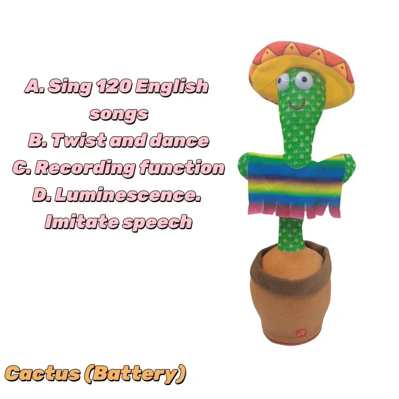 Dancing Cactus Toy - Your New Interactive Plush Buddy that Sings, Dances, and Repeats for Endless Fun!