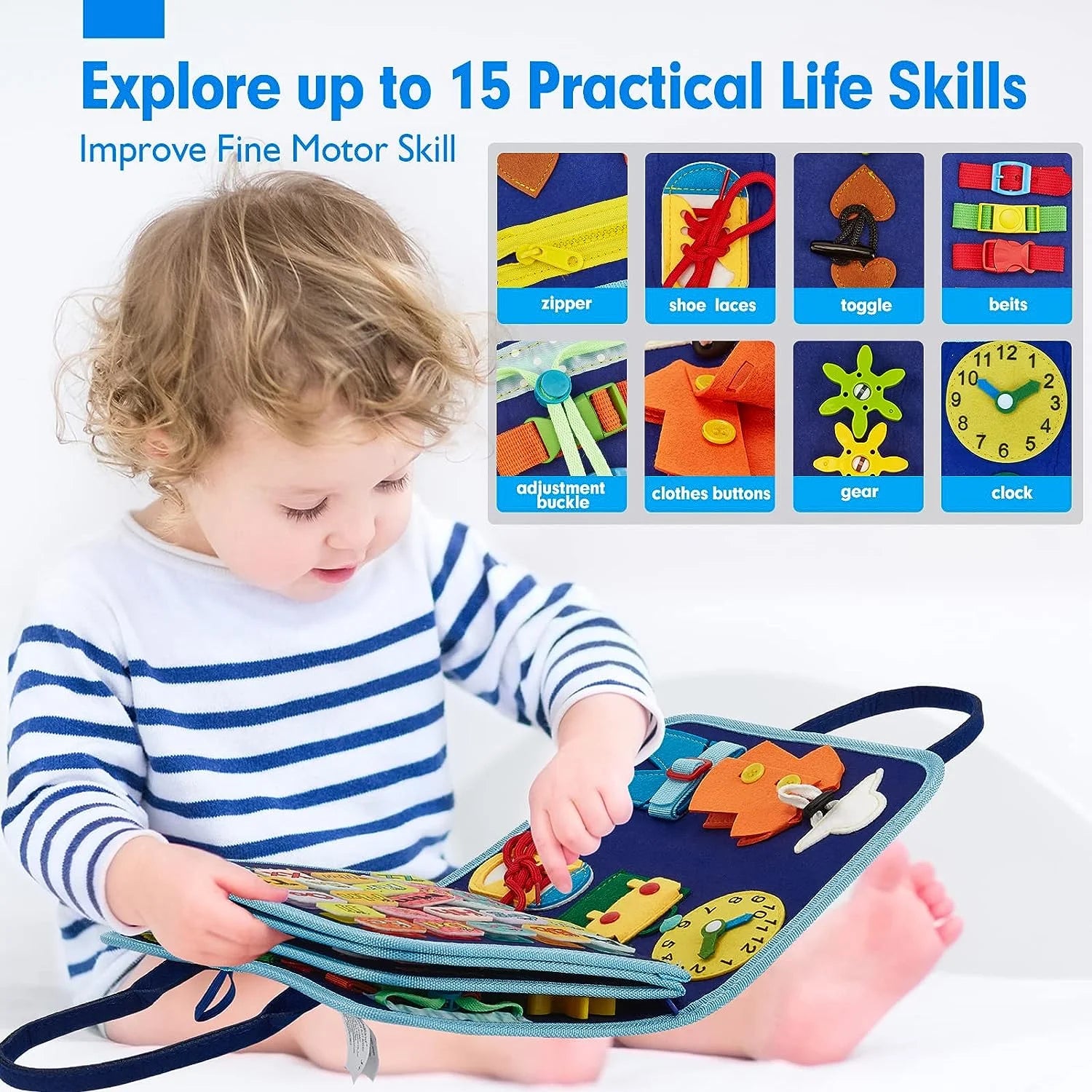 Engaging Montessori Busy Board for Toddlers - Fun Learning Toy for Ages 1-5 with Interactive Activities in Colors, Shapes, and More!