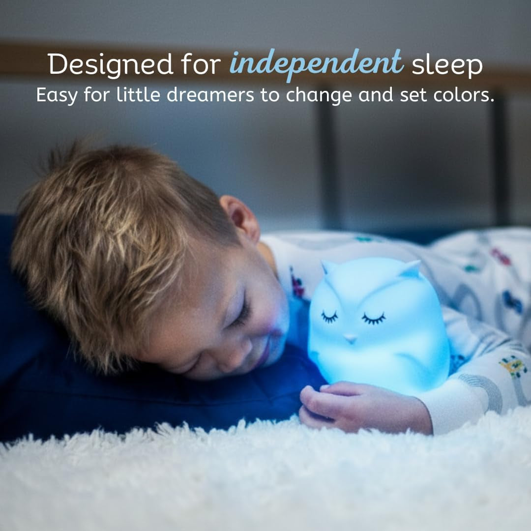 Enchanting Remote Control Owl Night Light for Kids - 9 Soothing Colors & Sleep Timer - Rechargeable, Battery-Powered Lamp for Baby Nursery and Toddler Rooms