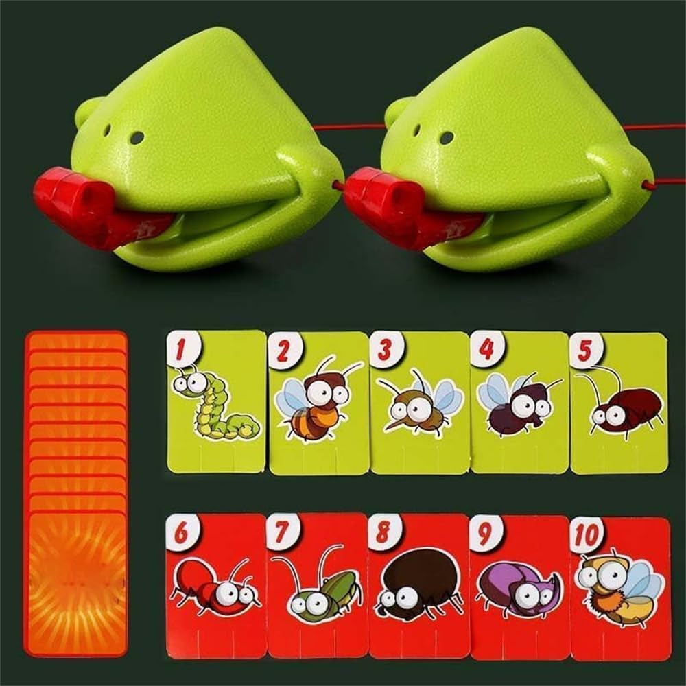 Frog Mask Blow Tongue Game Set - Unleash Fun with 4 Multiplayer Masks for Lively Parties!