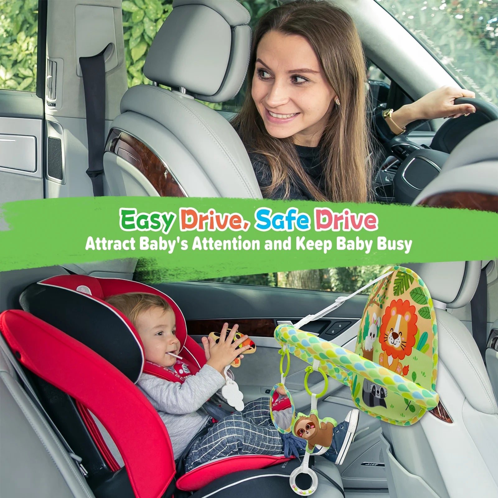 Engaging Double-Sided Baby Car Seat Toy for Travel - Perfect Entertainment for Infants and Newborns!
