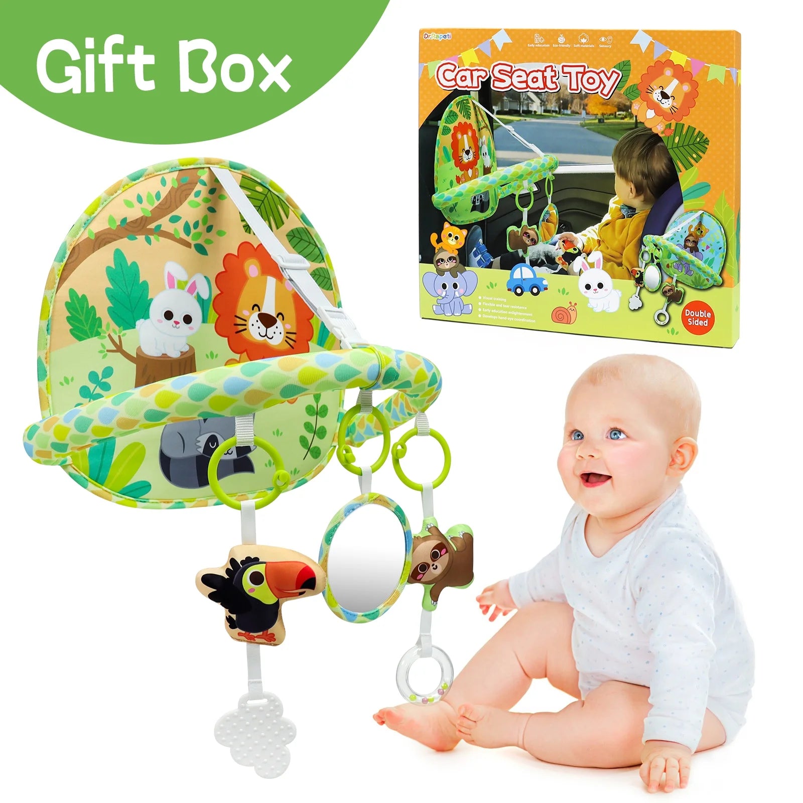 Engaging Double-Sided Baby Car Seat Toy for Travel - Perfect Entertainment for Infants and Newborns!