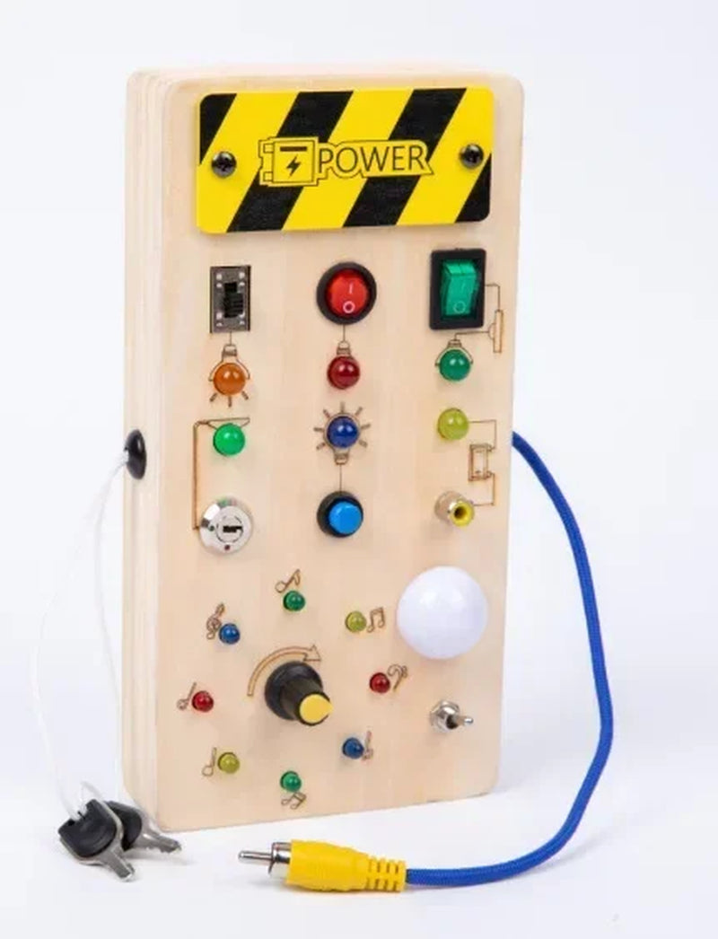 Engaging Montessori Busy Board: Fun and Educational Sensory Toy with Interactive LED Light for Kids Aged 2-4 - Perfect for Travel Adventures!