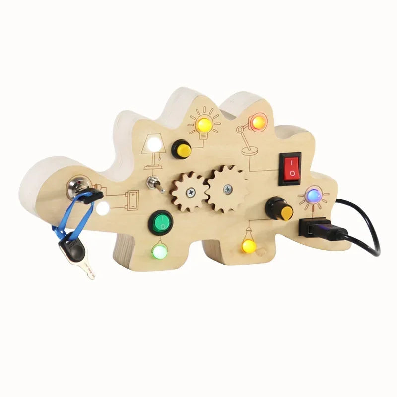 Engaging Montessori Busy Board: Fun and Educational Sensory Toy with Interactive LED Light for Kids Aged 2-4 - Perfect for Travel Adventures!