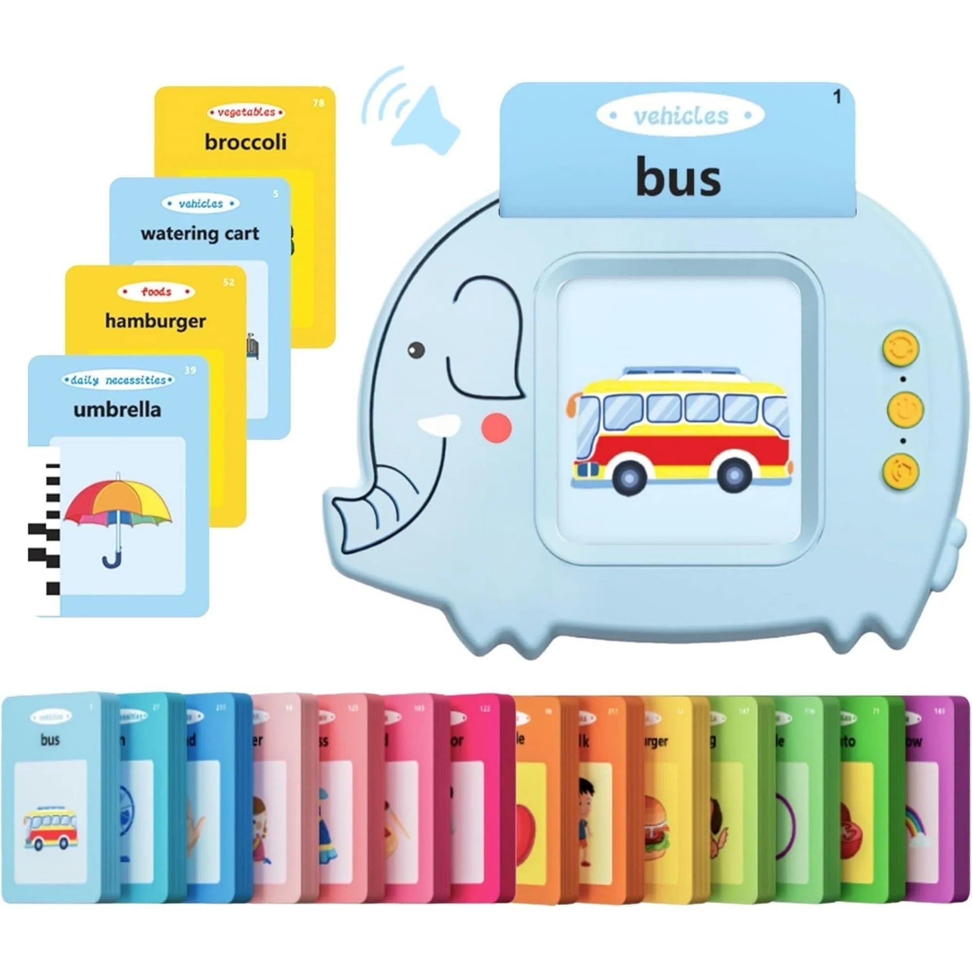 Engaging Interactive Talking Flash Cards - 224 Words & 112 Double-Sided Cards for Preschool Learning - Fun Dinosaur-Themed Montessori Toy