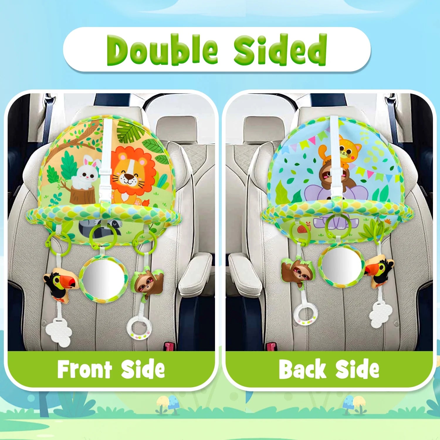Engaging Double-Sided Baby Car Seat Toy for Travel - Perfect Entertainment for Infants and Newborns!