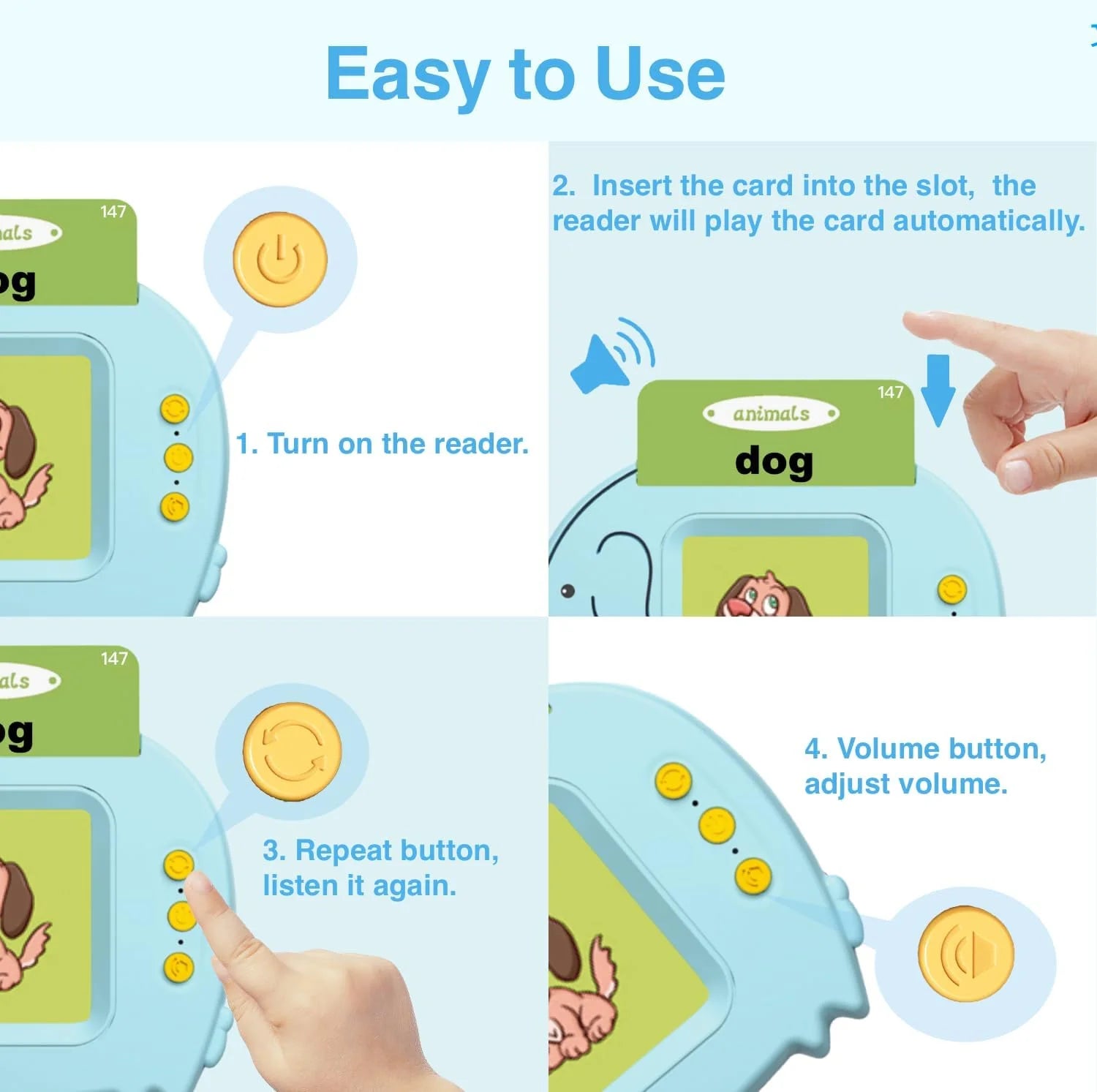 Interactive Talking Flash Cards - 224 Words & 112 Double-Sided Cards for Preschool Learning
