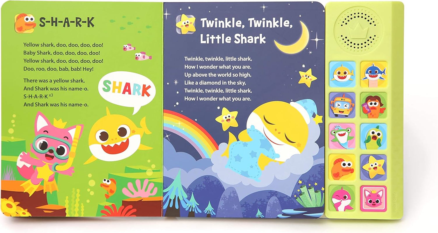 Delightful Baby Shark Sing-Alongs 10-Button Sound Book | Perfect Educational Toy for Toddlers Aged 1-3 | Interactive Learning Experience with Beloved Shark Songs