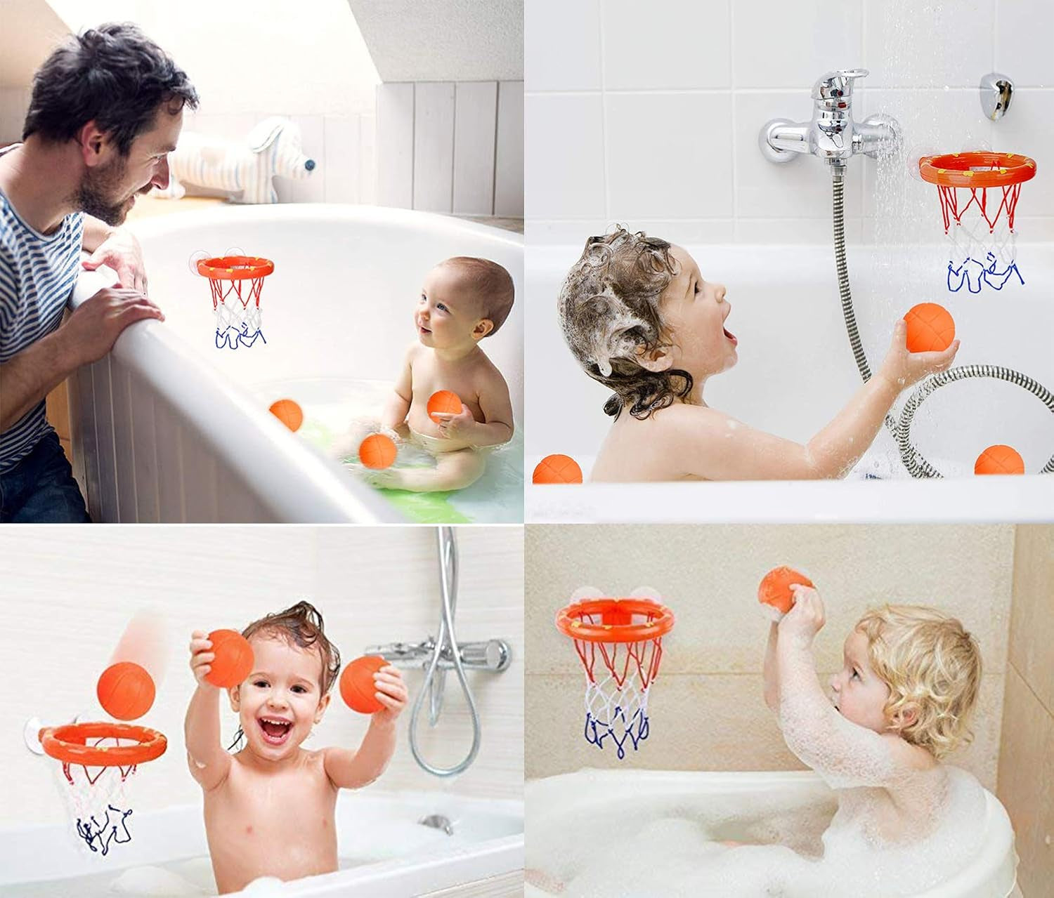 Exciting Bath Toy Fun Basketball Hoop & Balls Set - Perfect Gift for Kids and Toddlers with 3 Colorful Balls Included