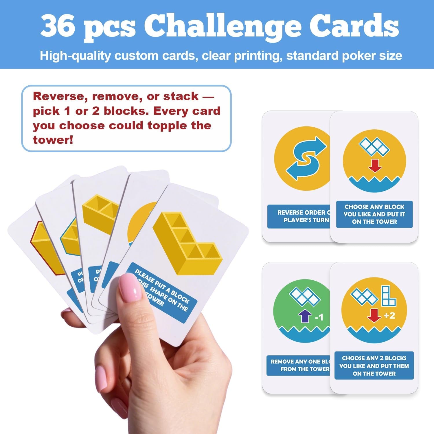 Tetra Balancing Stacking Tower Game - 32 Colorful Blocks for Fun Family Challenges, Perfect for Kids and Adults!