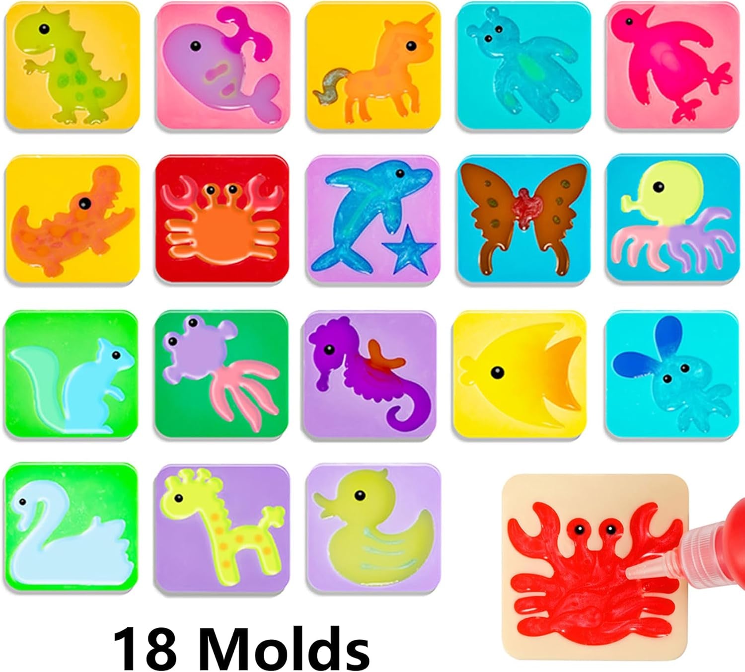 Unleash Creativity with the Aqua Fairy Water Gel Kit – 12 Vibrant Colors, 18 Fun Molds, and 6 Packs of Magic Powder for Endless Imaginative Play!