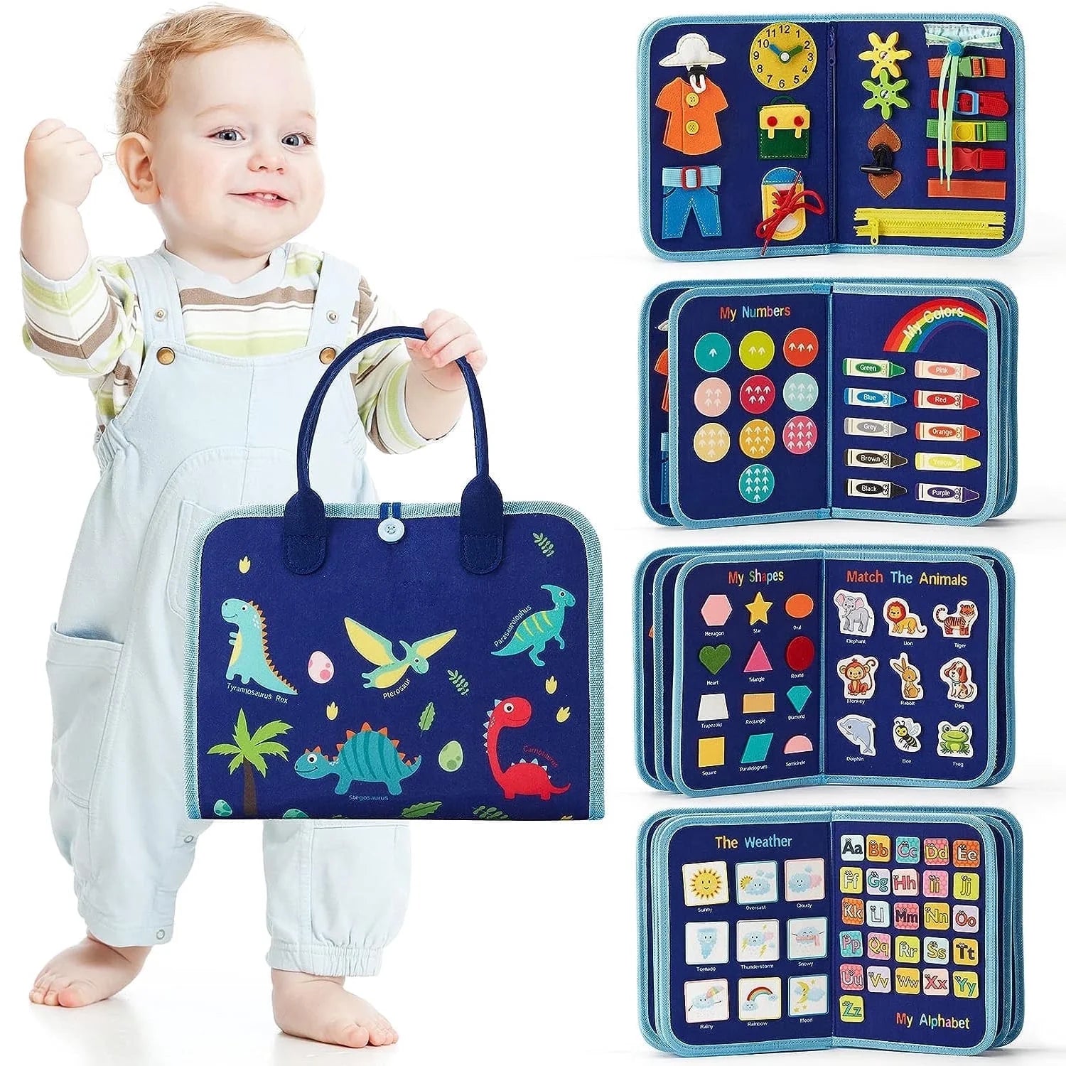 Engaging Montessori Busy Board for Toddlers - Fun Learning Toy for Ages 1-5 with Interactive Activities in Colors, Shapes, and More!
