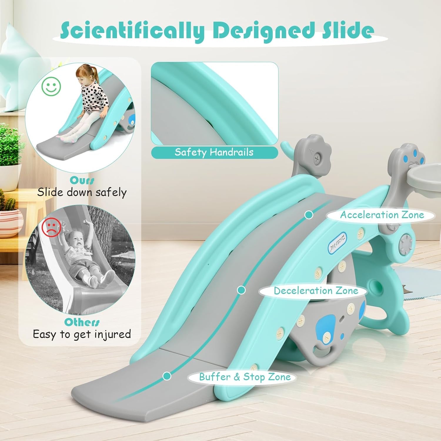 5-in-1 Toddler Slide & Rocking Horse Playset - Fun-Filled Indoor/Outdoor Adventure