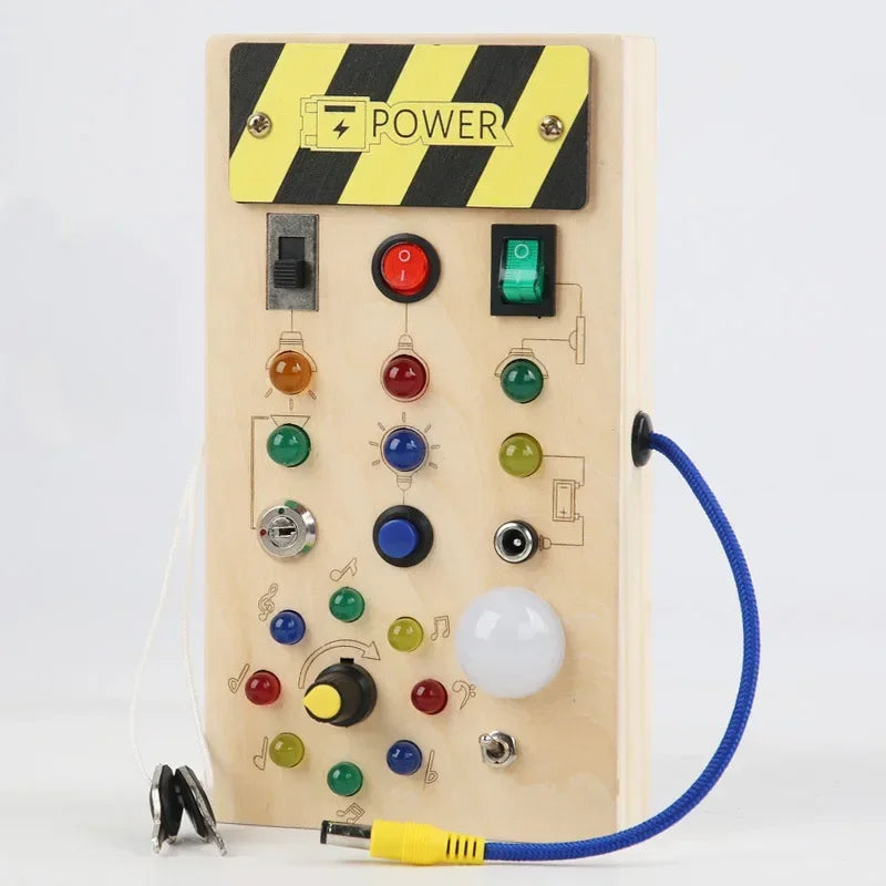 Engaging Montessori Busy Board: Fun and Educational Sensory Toy with Interactive LED Light for Kids Aged 2-4 - Perfect for Travel Adventures!