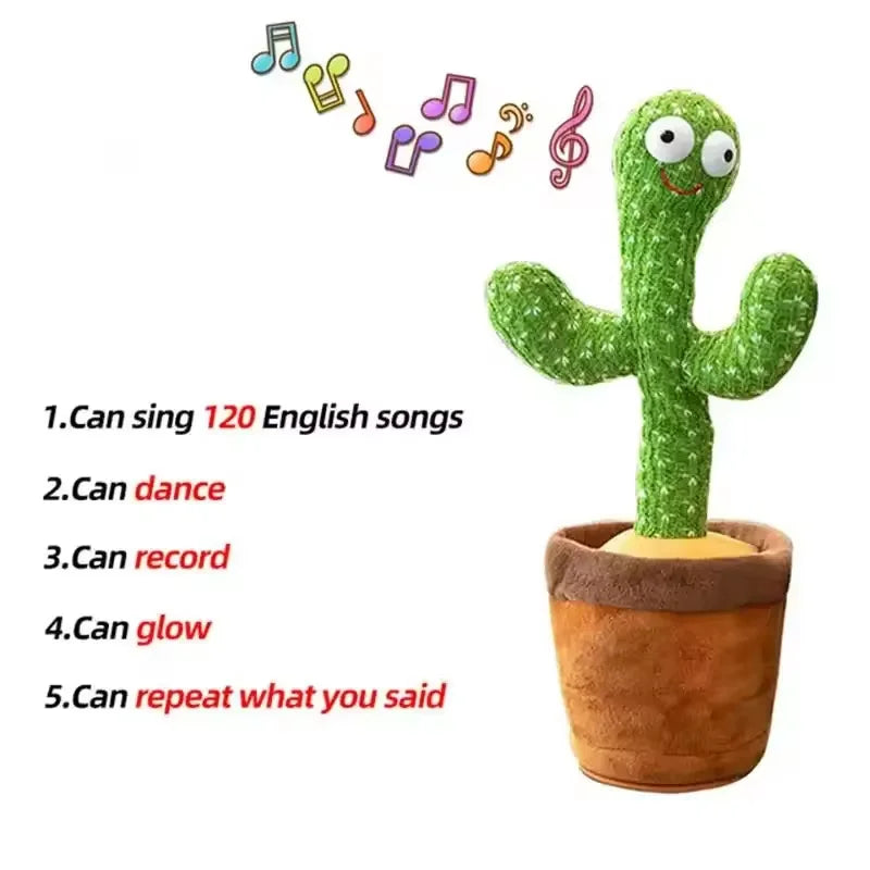 Dancing Cactus Toy - Your New Interactive Plush Buddy that Sings, Dances, and Repeats for Endless Fun!