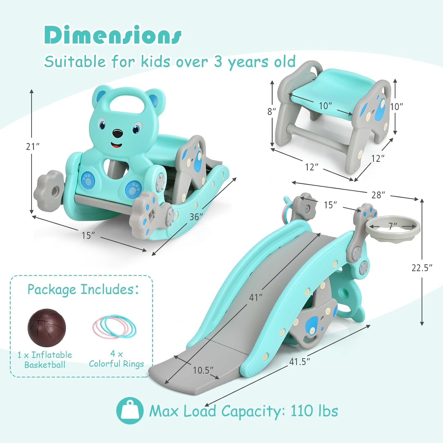 5-in-1 Toddler Slide & Rocking Horse Playset - Fun-Filled Indoor/Outdoor Adventure