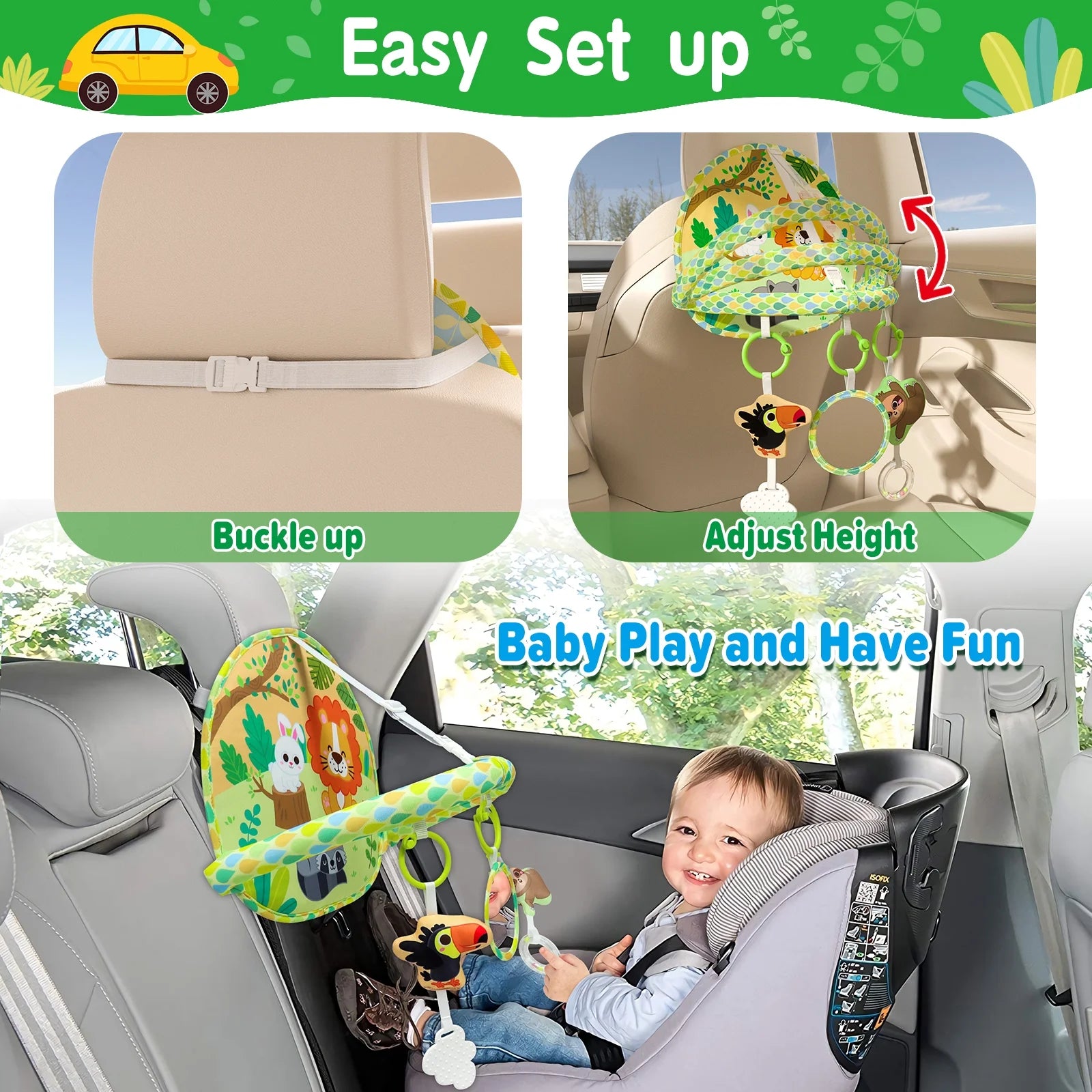 Engaging Double-Sided Baby Car Seat Toy for Travel - Perfect Entertainment for Infants and Newborns!
