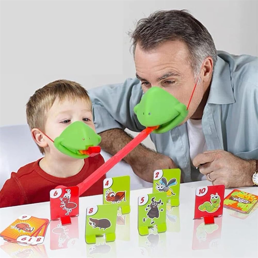 Frog Mask Blow Tongue Game Set - Unleash Fun with 4 Multiplayer Masks for Lively Parties!