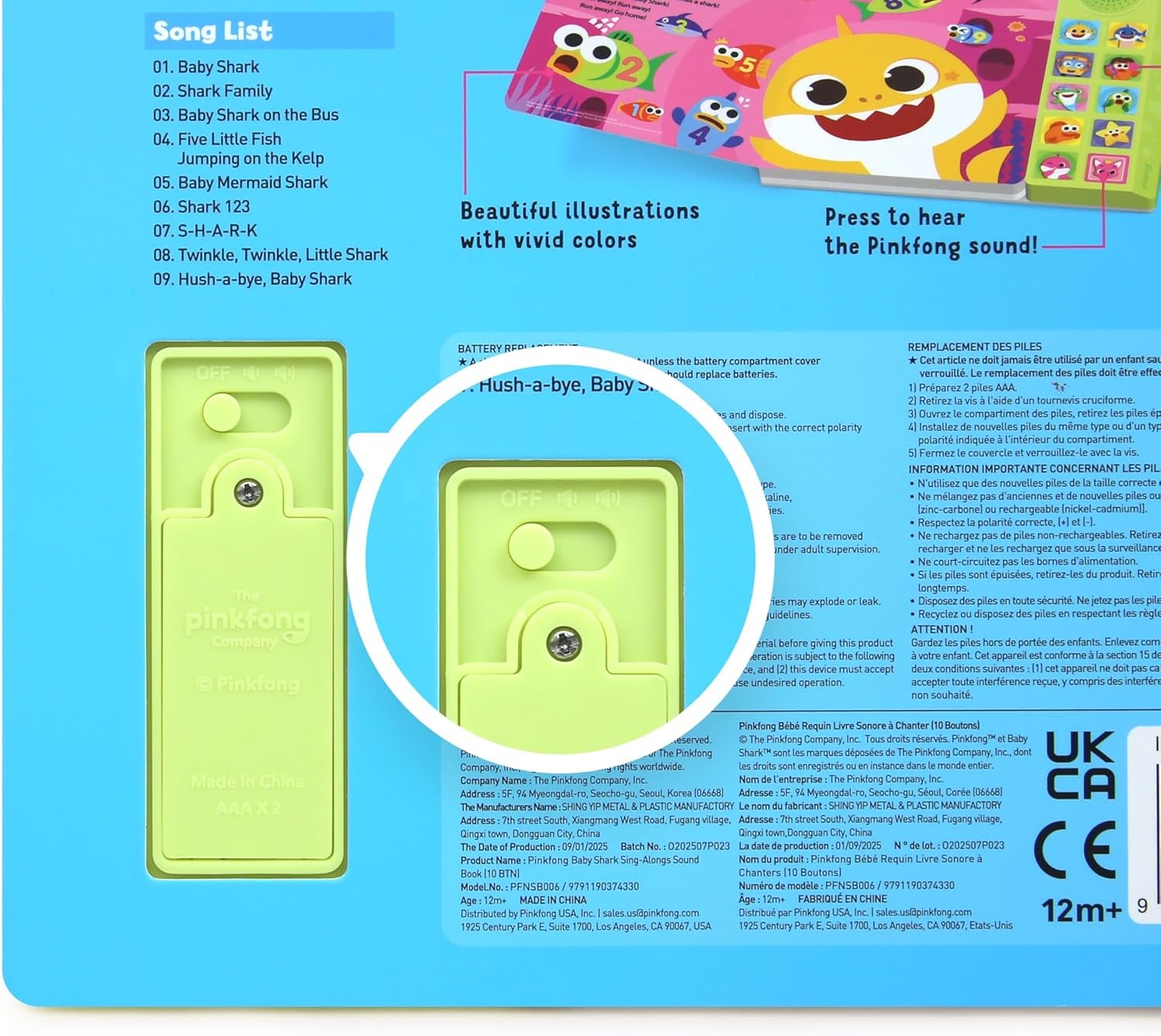 Delightful Baby Shark Sing-Alongs 10-Button Sound Book | Perfect Educational Toy for Toddlers Aged 1-3 | Interactive Learning Experience with Beloved Shark Songs